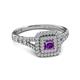 2 - Zinnia Prima Amethyst and Diamond Double Halo Engagement Ring 