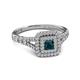 2 - Zinnia Prima London Blue Topaz and Diamond Double Halo Engagement Ring 