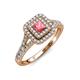 3 - Zinnia Prima Pink Tourmaline and Diamond Double Halo Engagement Ring 