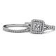 1 - Zinnia Prima Diamond Double Halo Bridal Set Ring 