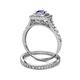 5 - Zinnia Prima Tanzanite and Diamond Double Halo Bridal Set Ring 