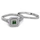 4 - Zinnia Prima Diamond and Lab Created Alexandrite Double Halo Bridal Set Ring 