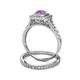 5 - Zinnia Prima Amethyst and Diamond Double Halo Bridal Set Ring 