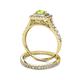 5 - Zinnia Prima Peridot and Diamond Double Halo Bridal Set Ring 