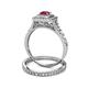 5 - Zinnia Prima Ruby and Diamond Double Halo Bridal Set Ring 