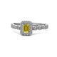 1 - Gloria Prima Emerald Cut Yellow Sapphire and Diamond Halo Engagement Ring 