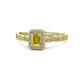 1 - Gloria Prima Emerald Cut Yellow Sapphire and Diamond Halo Engagement Ring 