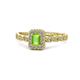1 - Gloria Prima Emerald Cut Peridot and Diamond Halo Engagement Ring 