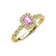 6 - Gloria Prima Emerald Cut Pink Sapphire and Diamond Halo Engagement Ring 