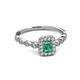 5 - Gloria Prima Emerald Cut Emerald and Diamond Halo Engagement Ring 