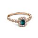 5 - Gloria Prima Emerald Cut London Blue Topaz and Diamond Halo Engagement Ring 