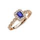 6 - Gloria Prima Emerald Cut Blue Sapphire and Diamond Halo Engagement Ring 
