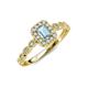 6 - Gloria Prima Emerald Cut Aquamarine and Diamond Halo Engagement Ring 