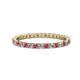 1 - Joyce 2.00 mm Pink Tourmaline and Lab Grown Diamond Eternity Band 