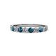 1 - Clara 3.00 mm London Blue Topaz and Diamond 10 Stone Wedding Band 