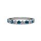 2 - Clara 3.00 mm London Blue Topaz and Diamond 10 Stone Wedding Band 