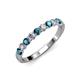 3 - Clara 3.00 mm London Blue Topaz and Diamond 10 Stone Wedding Band 
