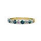 1 - Clara 3.00 mm London Blue Topaz and Diamond 10 Stone Wedding Band 
