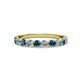 2 - Clara 3.00 mm London Blue Topaz and Diamond 10 Stone Wedding Band 