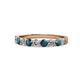 1 - Clara 3.00 mm London Blue Topaz and Diamond 10 Stone Wedding Band 