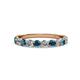 2 - Clara 3.00 mm London Blue Topaz and Diamond 10 Stone Wedding Band 