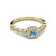 4 - Mavis Prima Blue Topaz and Diamond Infinity Halo Engagement Ring 