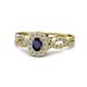 1 - Susan Prima Blue Sapphire and Diamond Halo Engagement Ring 