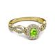 4 - Susan Prima Peridot and Diamond Halo Engagement Ring 