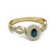 4 - Susan Prima London Blue Topaz and Diamond Halo Engagement Ring 