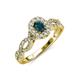 5 - Susan Prima London Blue Topaz and Diamond Halo Engagement Ring 