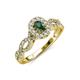 5 - Susan Prima Diamond and Lab Created Alexandrite Halo Engagement Ring 