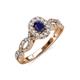 5 - Susan Prima Blue Sapphire and Diamond Halo Engagement Ring 