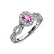 5 - Susan Prima Pink Sapphire and Diamond Halo Engagement Ring 
