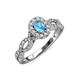 5 - Susan Prima Blue Topaz and Diamond Halo Engagement Ring 