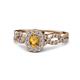 1 - Susan Prima Citrine and Diamond Halo Engagement Ring 