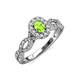 5 - Susan Prima Peridot and Diamond Halo Engagement Ring 