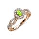 5 - Susan Prima Peridot and Diamond Halo Engagement Ring 