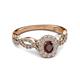 4 - Susan Prima Red Garnet and Diamond Halo Engagement Ring 
