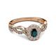 4 - Susan Prima London Blue Topaz and Diamond Halo Engagement Ring 