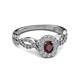 4 - Susan Prima Red Garnet and Diamond Halo Engagement Ring 