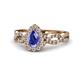 1 - Susan Prima Tanzanite and Diamond Halo Engagement Ring 