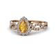 1 - Susan Prima Citrine and Diamond Halo Engagement Ring 