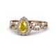1 - Susan Prima Yellow Sapphire and Diamond Halo Engagement Ring 