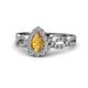 1 - Susan Prima Citrine and Diamond Halo Engagement Ring 