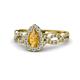 1 - Susan Prima Citrine and Diamond Halo Engagement Ring 