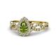1 - Susan Prima Peridot and Diamond Halo Engagement Ring 