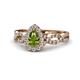 1 - Susan Prima Peridot and Diamond Halo Engagement Ring 