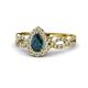 1 - Susan Prima London Blue Topaz and Diamond Halo Engagement Ring 