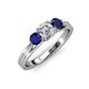3 - Alyssa Diamond and Blue Sapphire Three Stone Ring 