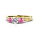 1 - Alyssa Diamond and Pink Sapphire Three Stone Ring 